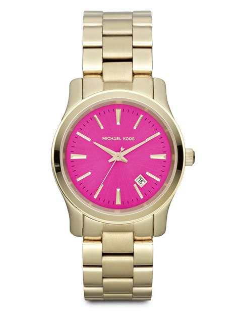 michael kors watch pink|hot pink Michael Kors Watch.